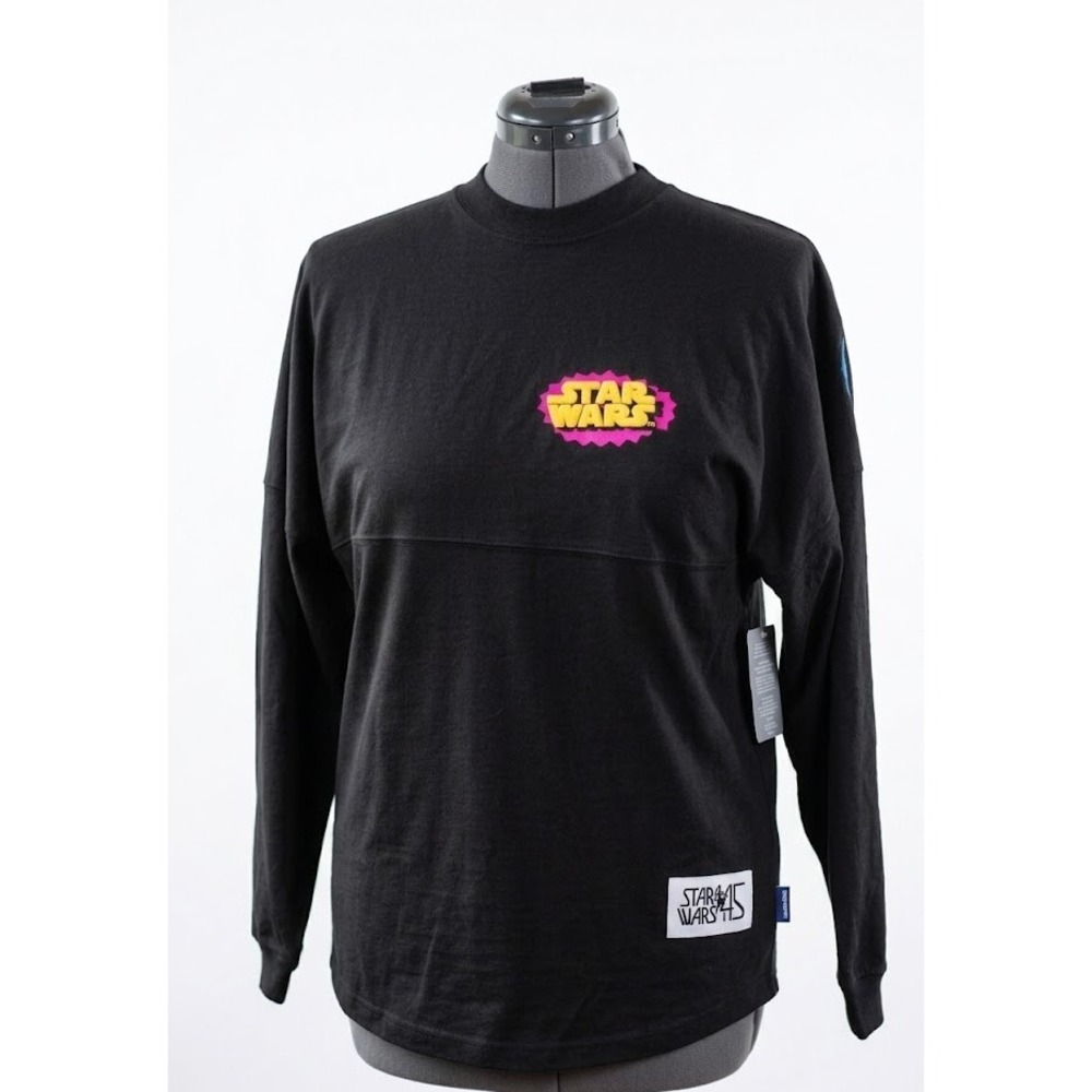 Disney Parks Star Wars Spirit Jersey Vintage Kenner Action Figure Black NWT S - Picture 2 of 6